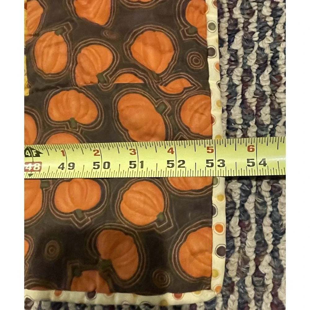Autumn Quilt Blanket Quilted Wall Hanging Fall Tree Pumpkin Squirrel 52